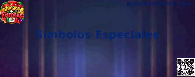 Ilustración de símbolos especiales en Juegos de Frutitas, con figuras de frutas y elementos que representan funciones de los carretes.